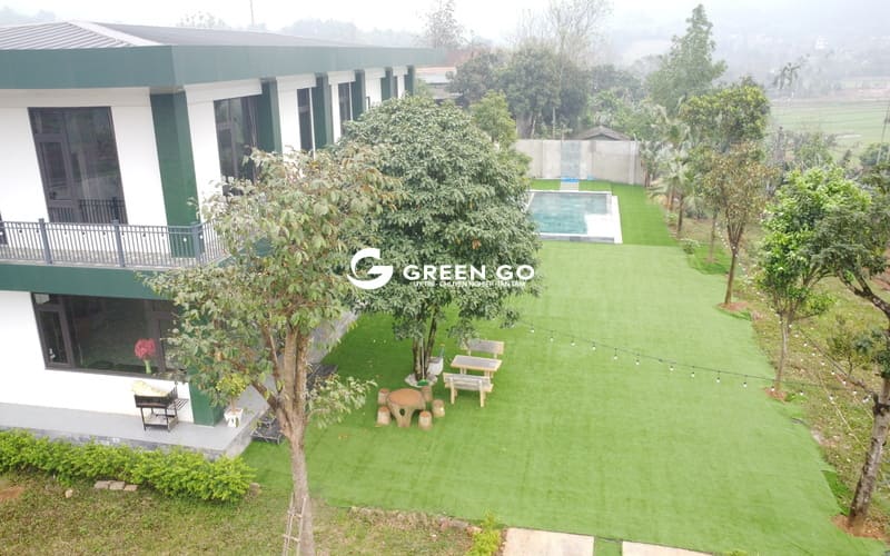 thi công cỏ nhân tạo sân vườn Ba Vì